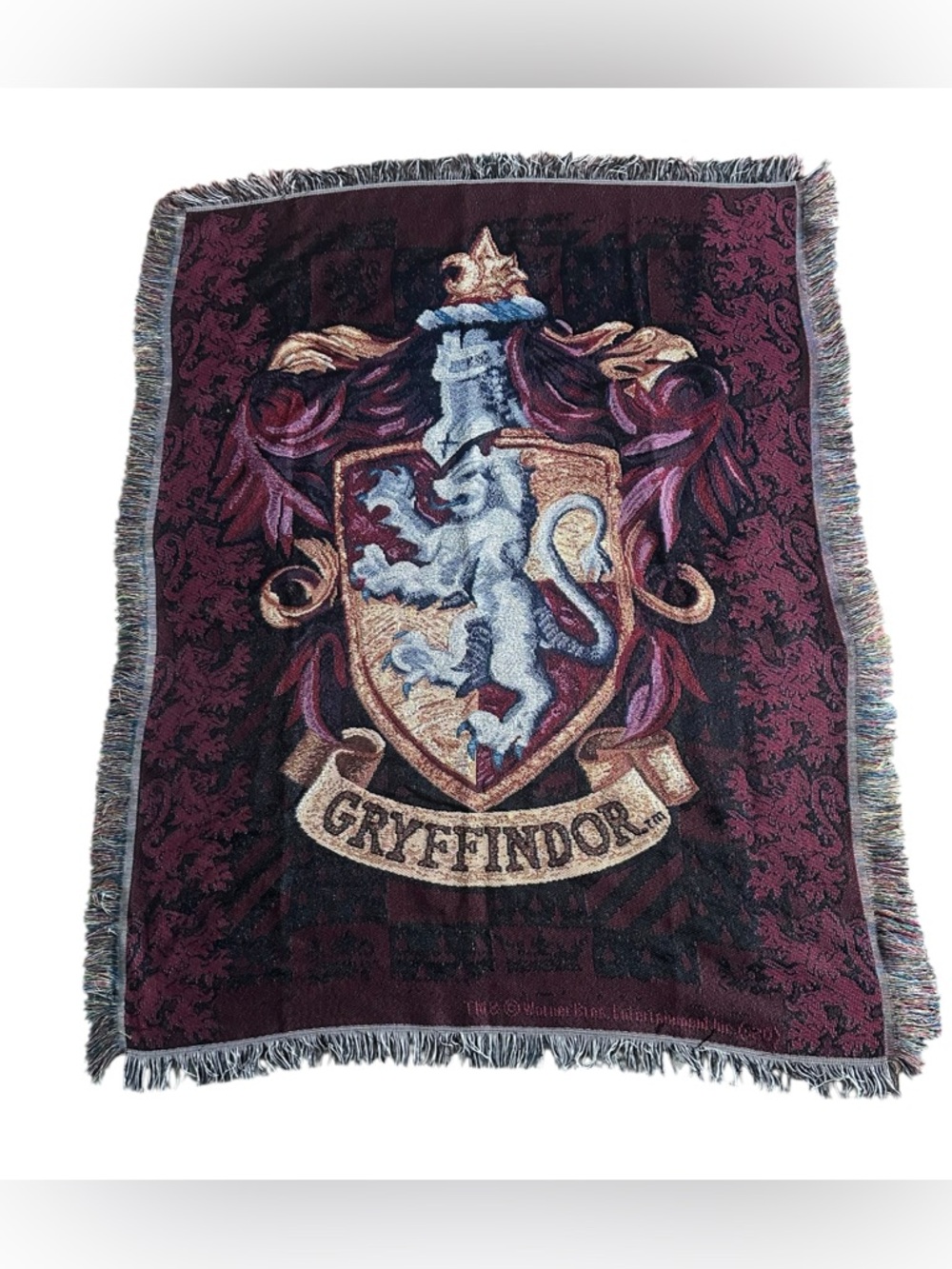 Gryffindor Crest Throw Blanket Harry Potter Burgundy Lion Design